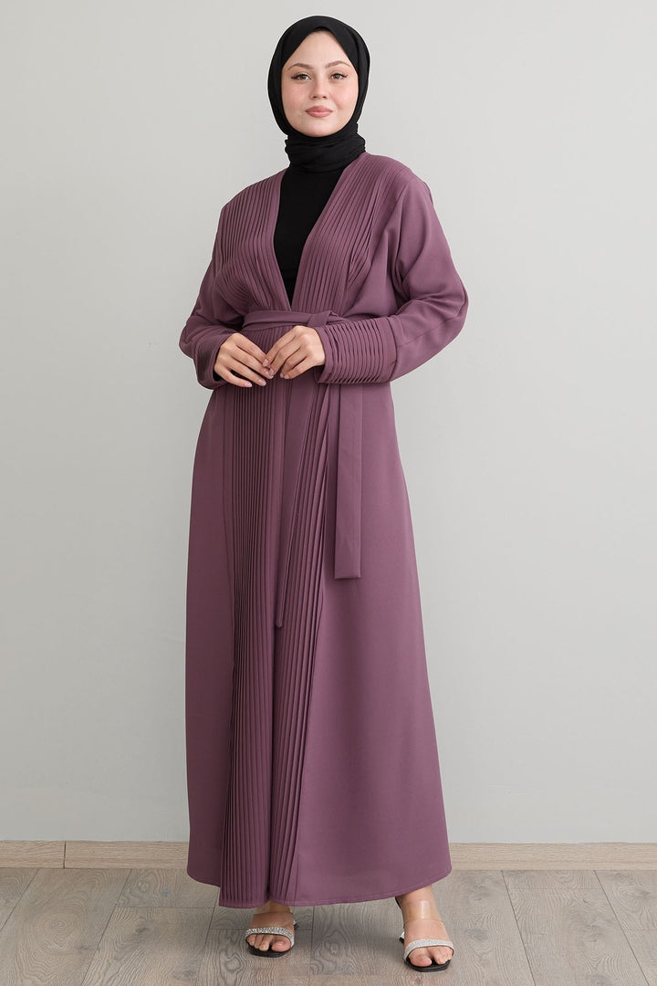 MDS Women Long Rose Dry Abaya with Pleated Detail - Wolfenbüttel