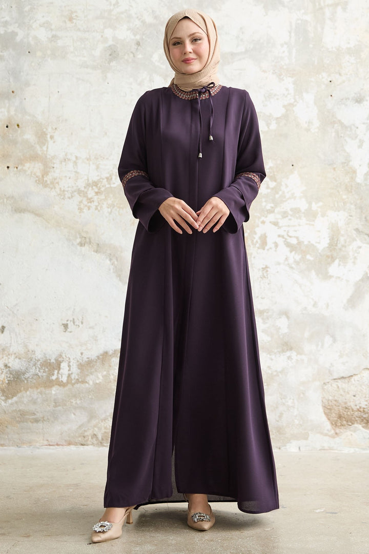 MDS Women Purple Abaya with Lace Detail - Lluchmayor