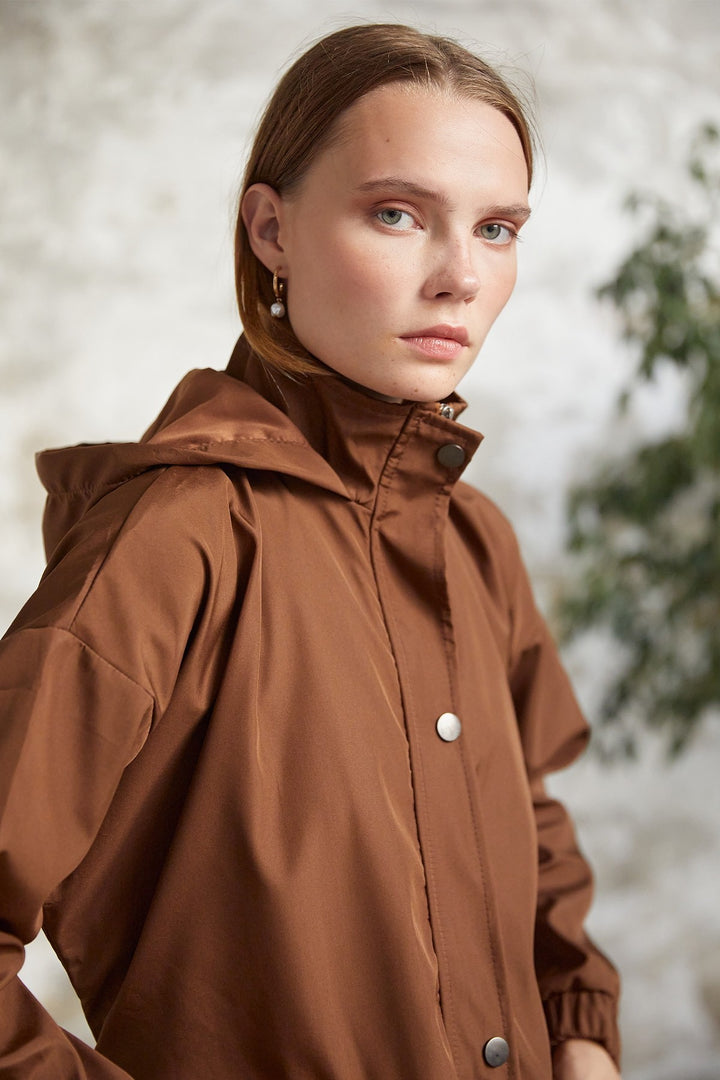 MDS Women Rosa Short Trench Coat - Brown - Baltimore