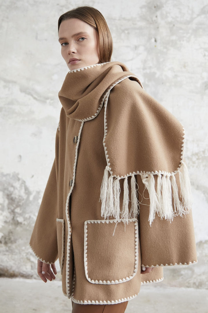 MDS Women Alira Quilted Coat - Camel - La Rinconada