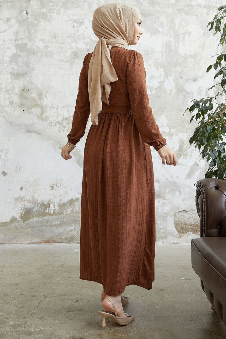MDS Women Lemina Belted Dress - Dark Brown - Bognor Regis