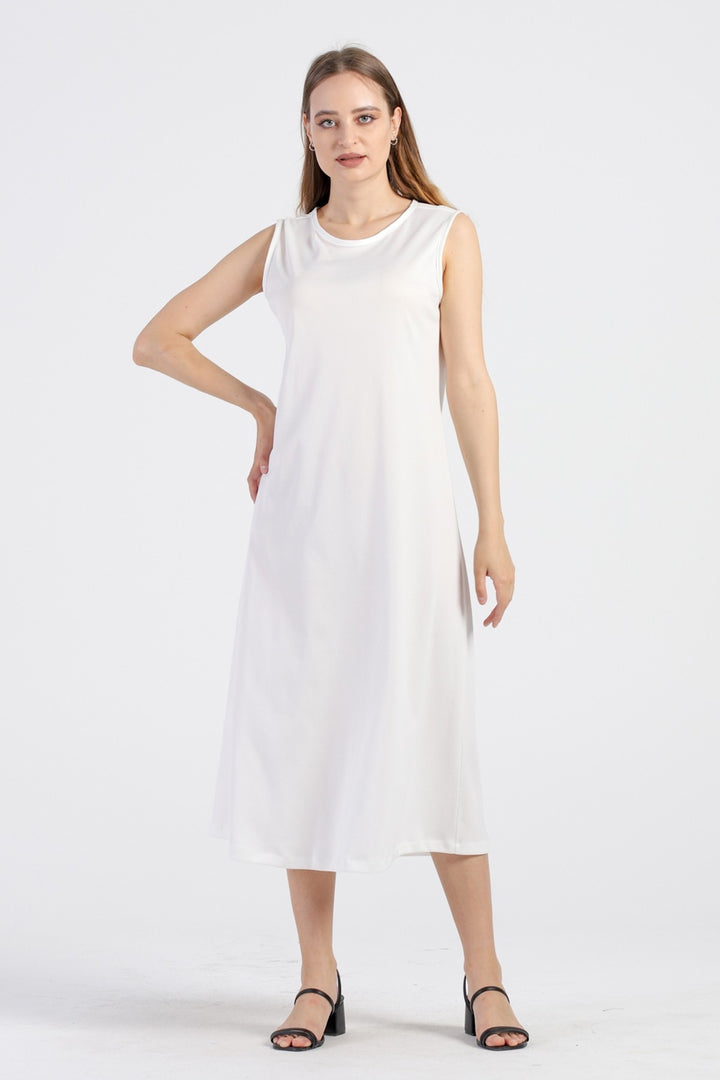 MDS Women Petticoat Lined Dress - White - Schorndorf
