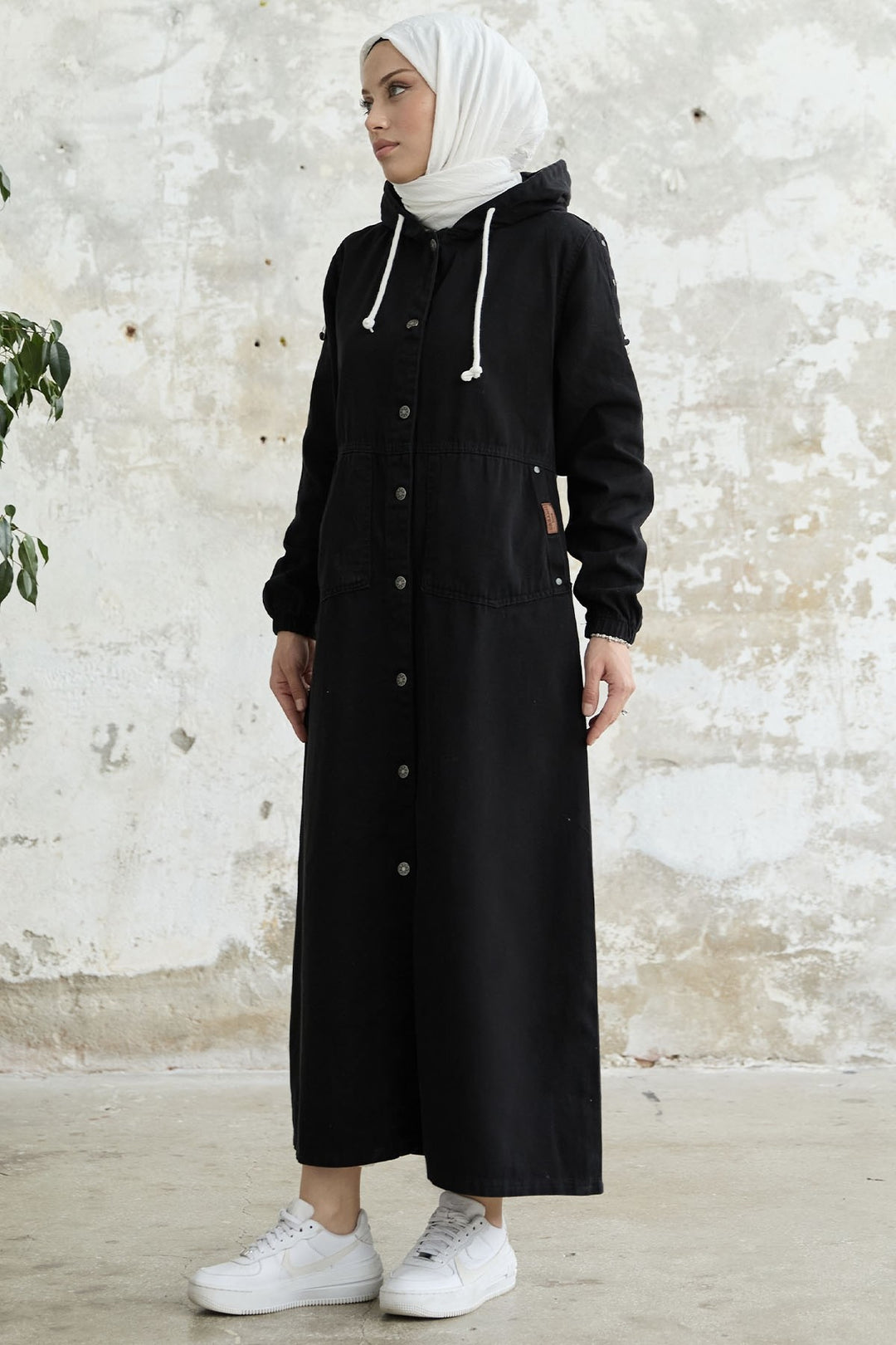 MDS Women Armored Pocket Gabardine Coat - Black - Panevėžys
