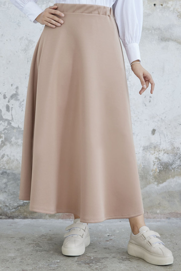 MDS Women Elly Scuba Skirt - Camel - Milton