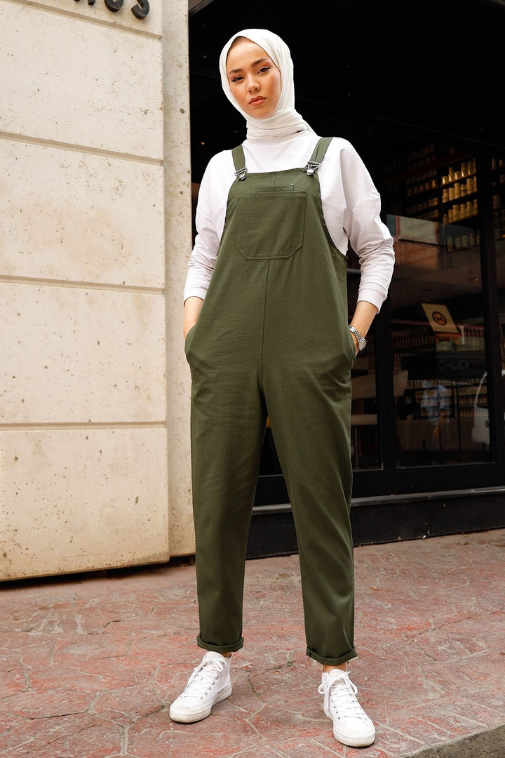 MDS Women Lindy Strap Overalls - Khaki - Bucharest