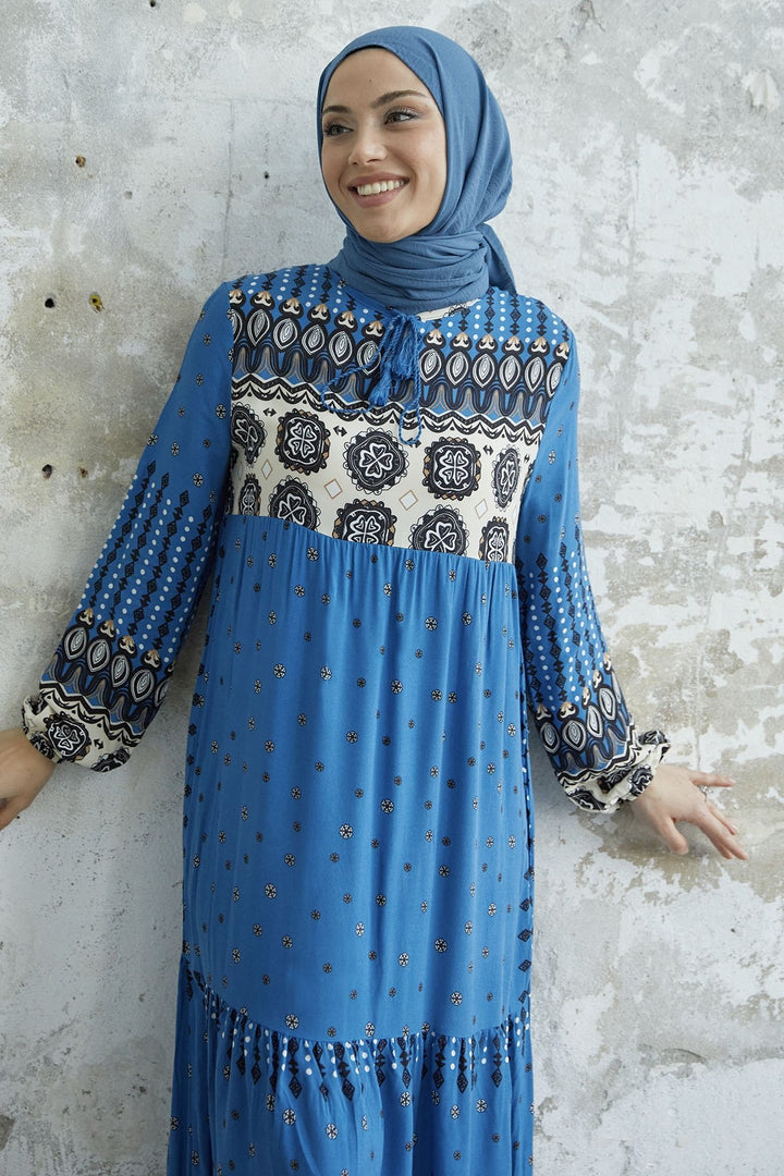 MDS Women Tasseled Viscose Dress - Indigo - Meridian