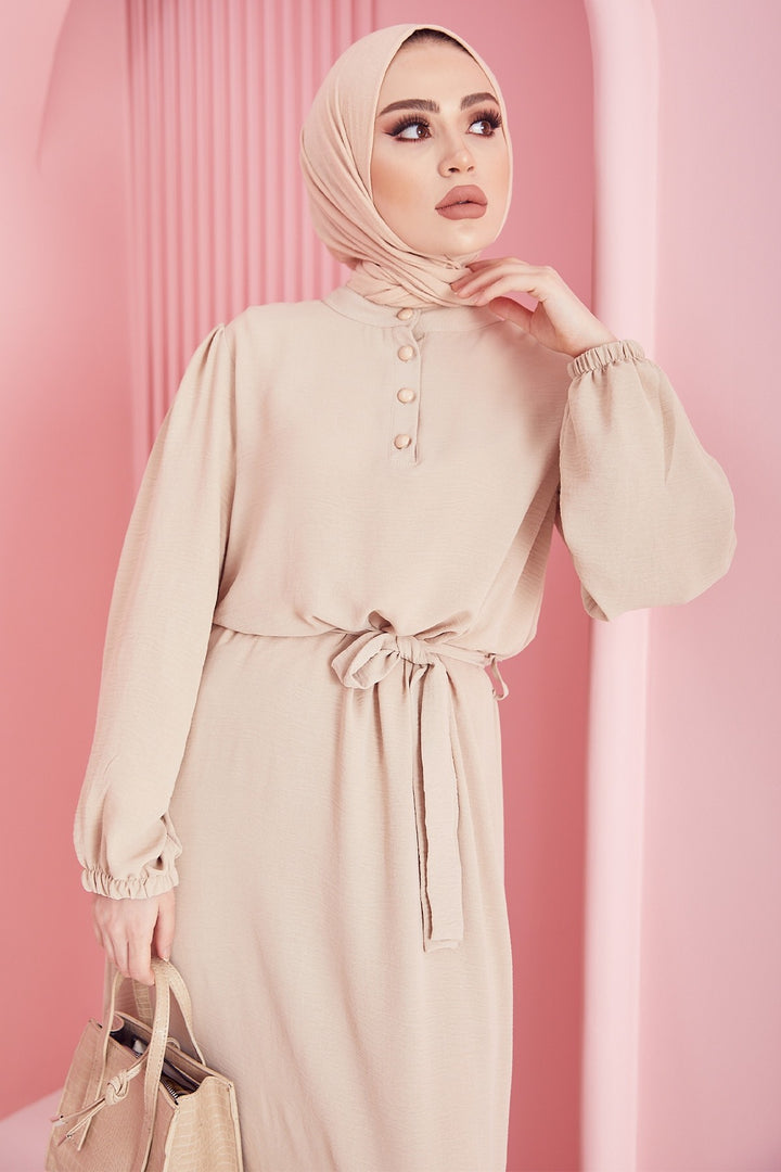 MDS Women Meyra Buttoned A-line Dress - Beige - Cheektowaga