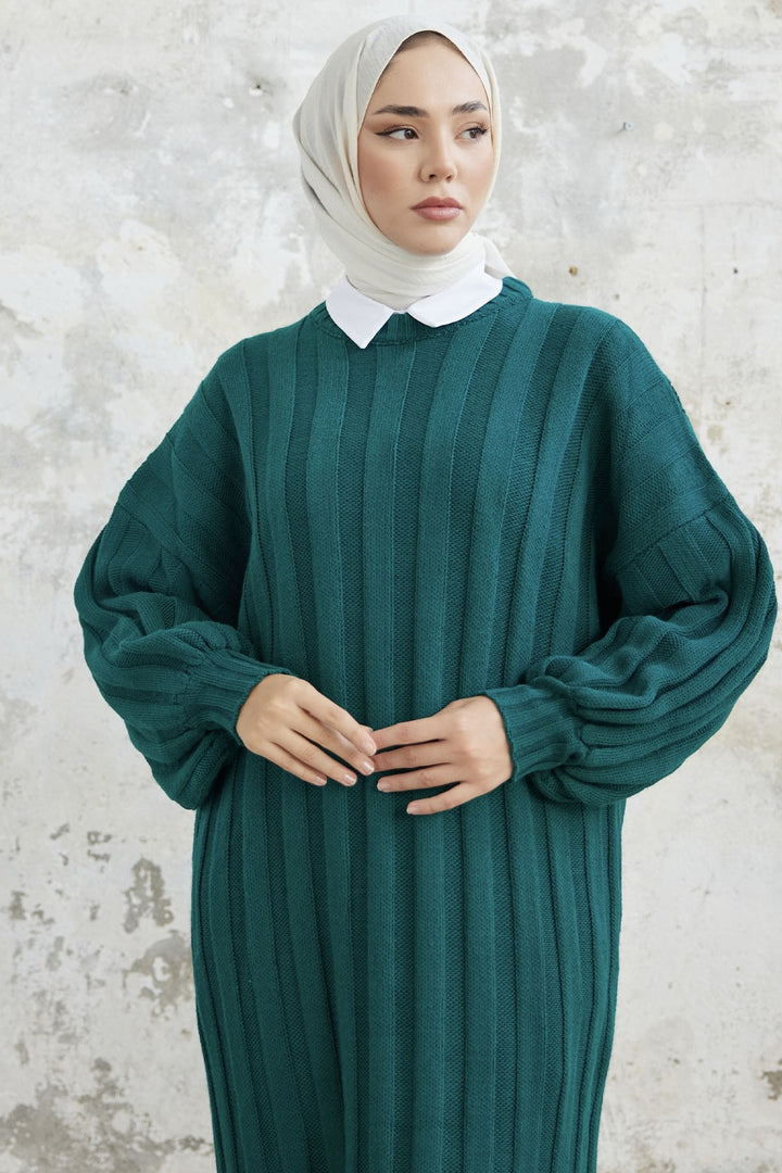 MDS Women Lovisa Threaded Knit Dress - Petrol - Barnsley