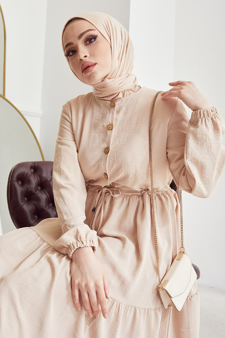 MDS Women Pamela Buttoned A-line Dress - Beige - Ripollet