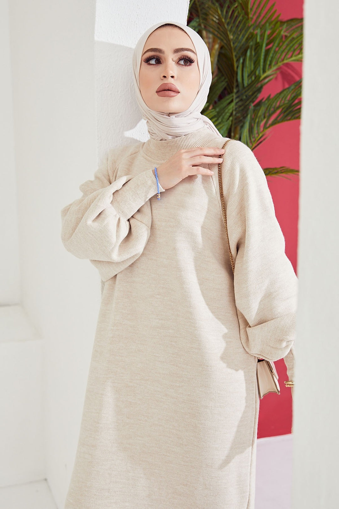 MDS Women Mina Balloon Sleeve Knit Dress - Ecru - Greifswald