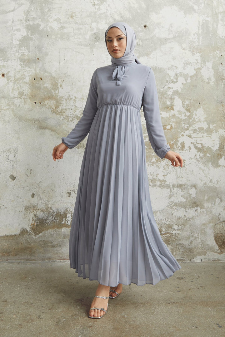 MDS Women Piliseli Limelda Chiffon Dress - Gray - Misterbianco
