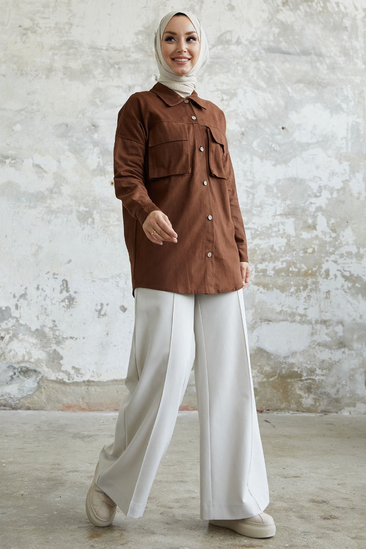 MDS Women Marley Tote Pocket Detail Jacket - Bitter coffee - Kendall West