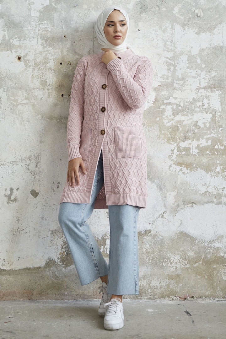 MDS Women Mosya Pocket Buttoned Knit Cardigan - Powder - Fontenay-sous-Bois