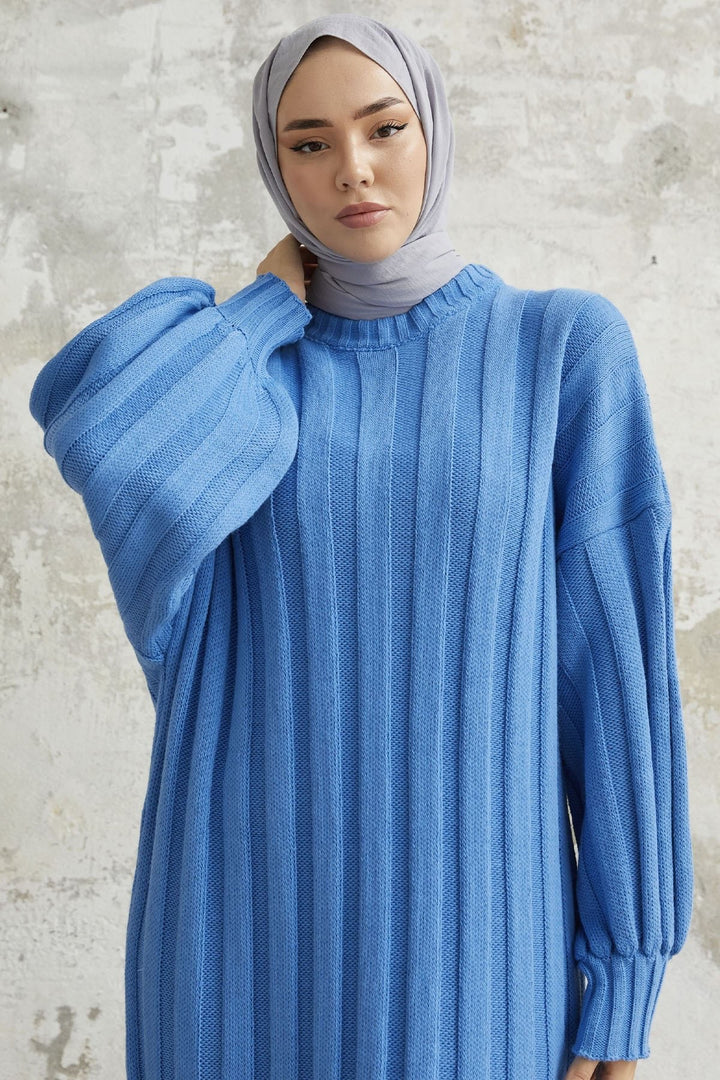 MDS Women Lovisa Threaded Knit Dress - Blue - East Brunswick