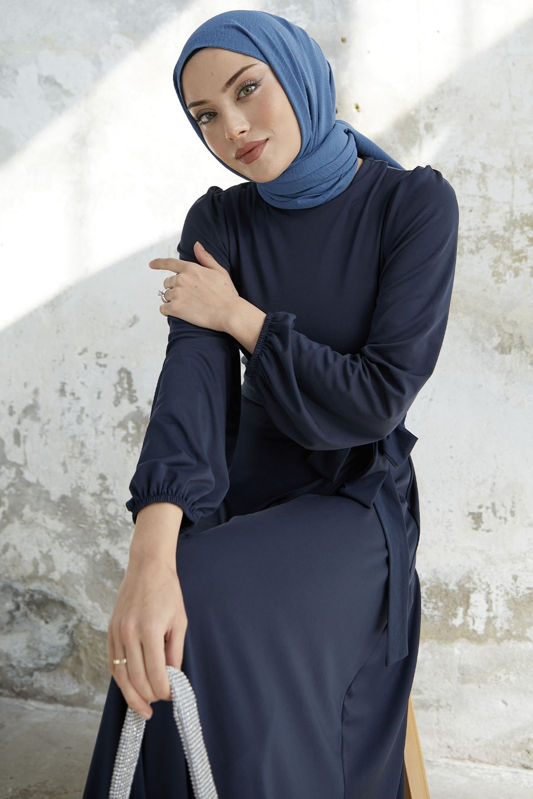 MDS Women Striped Scuba Dress - Navy - Darmstadt