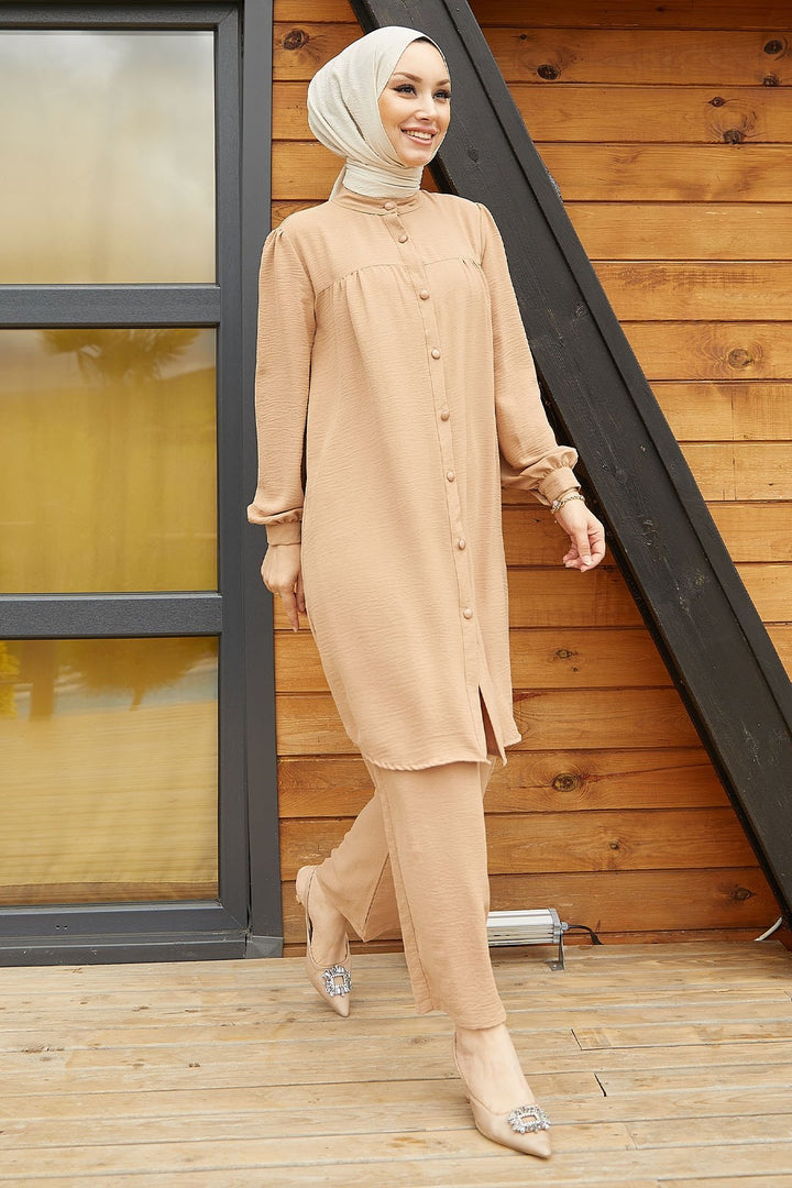 MDS Women Arfa Ayrobin Buttoned Casual Suit - Milky Coffee - Dortmund