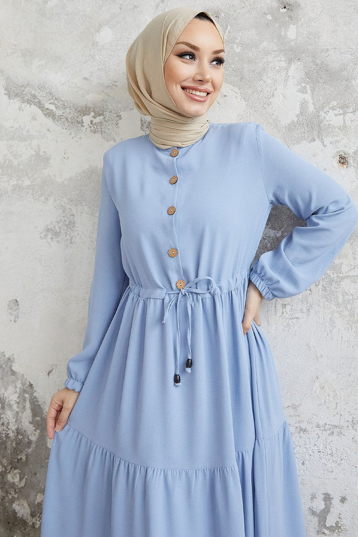 MDS Women Pamela Buttoned A-line Dress - Baby Blue - Teramo