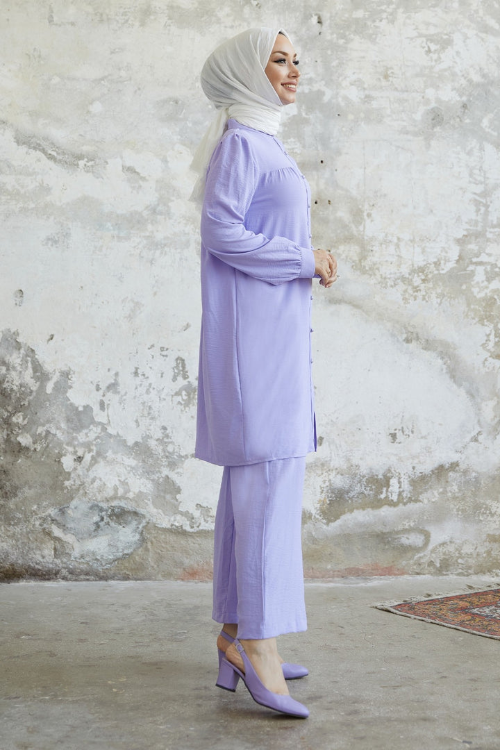 MDS Women Arfa Ayrobin Buttoned Casual Suit - Lilac - Tübingen