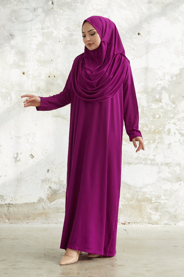 MDS Women One Piece Prayer Dress - Fuchsia - Placentia