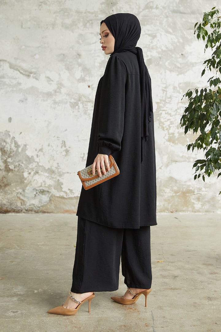 MDS Women Arfa Ayrobin Buttoned Casual Suit - Black - Mazarrón