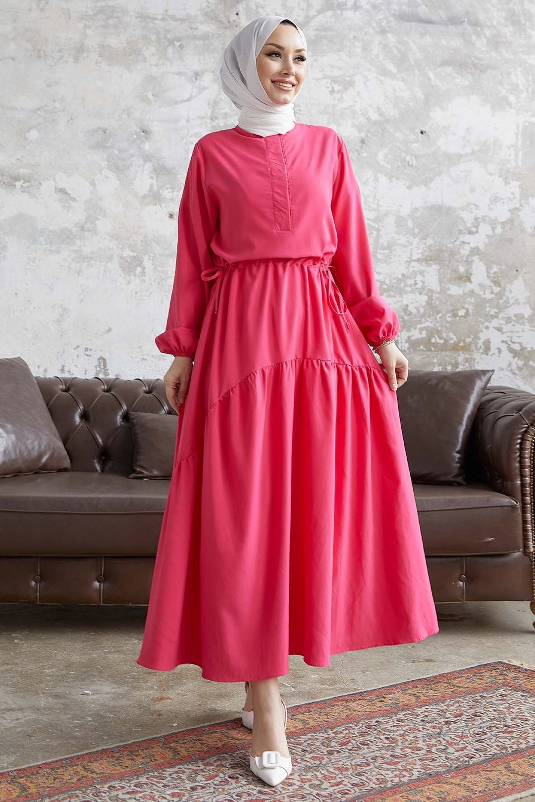 MDS Women Merya Tunnel Belted Soft Ayrobin Dress - Fuchsia - Acton