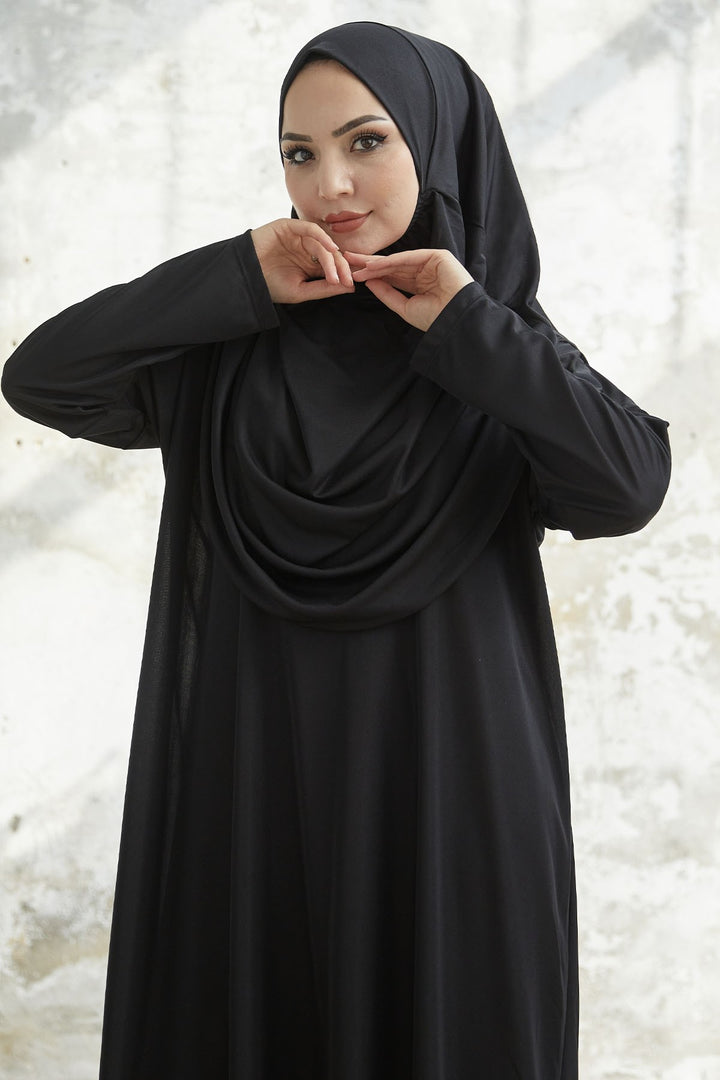 MDS Women One Piece Prayer Outfit - Black - Villaflores