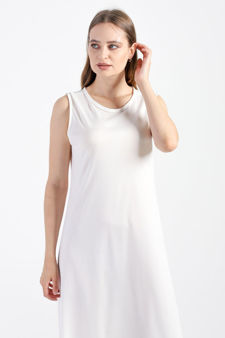 MDS Women Petticoat Lined Dress - White - Schorndorf