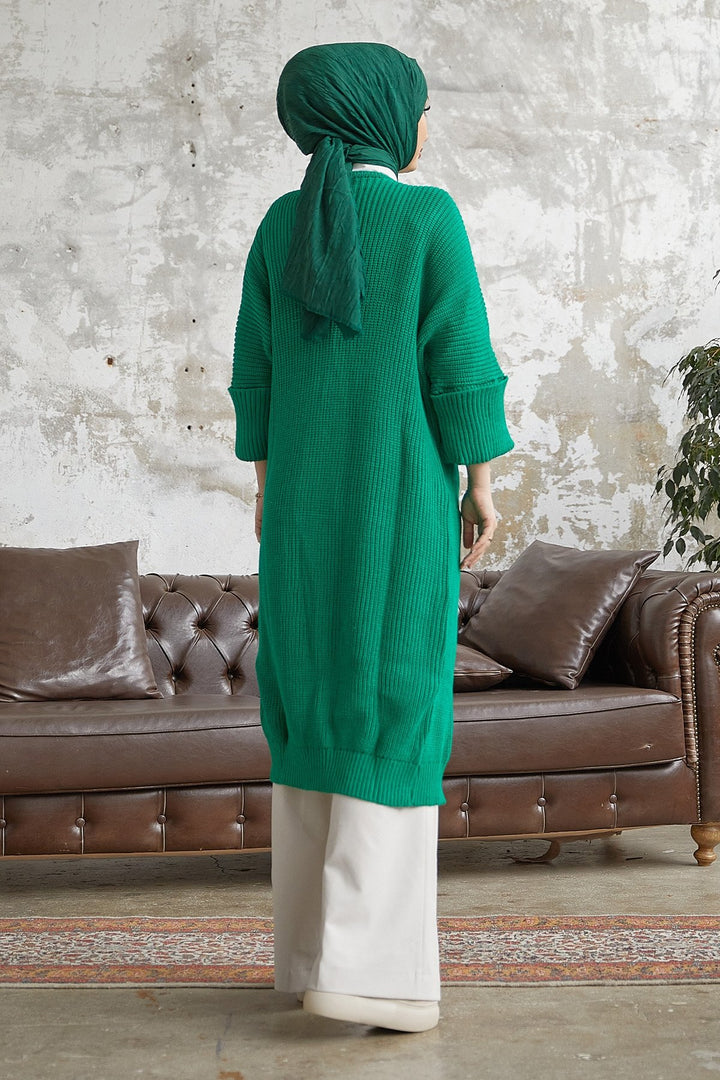 MDS Women Farah Soft Sleeve Cardigan - Green - Roman