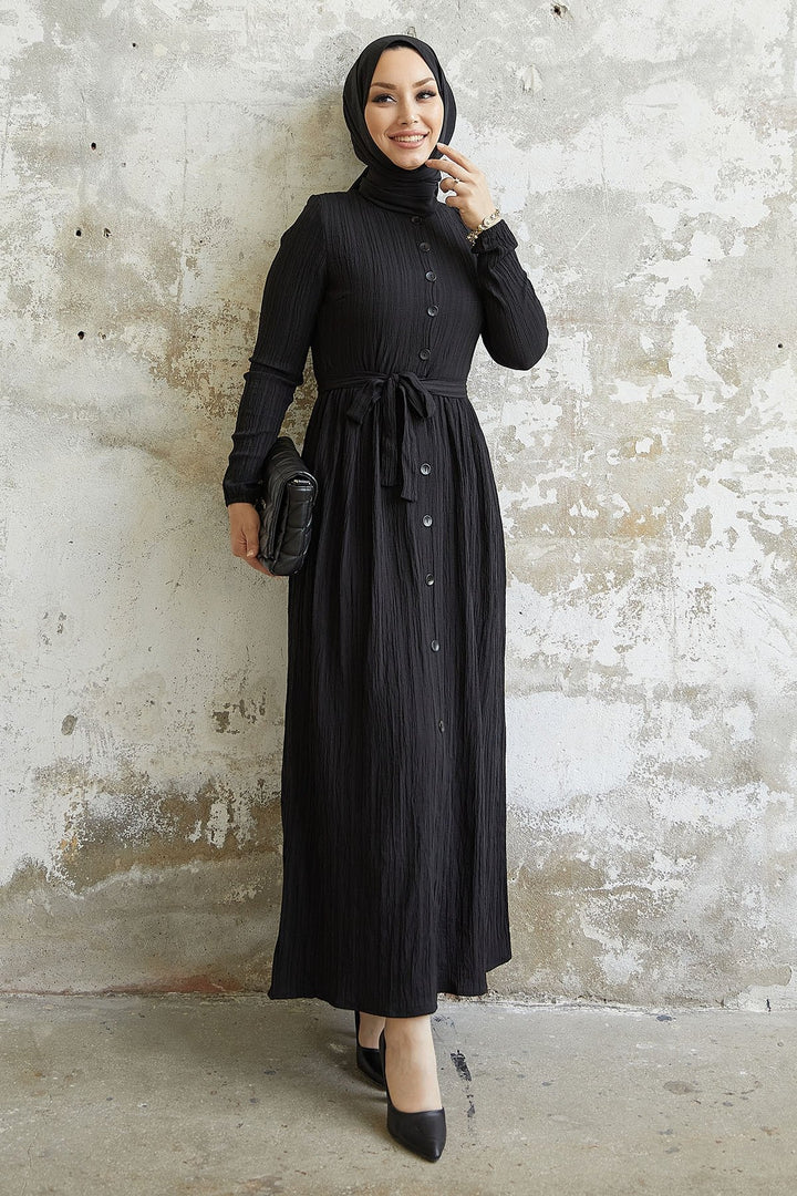 MDS Women Lemina Belted Dress - Black - Montauban