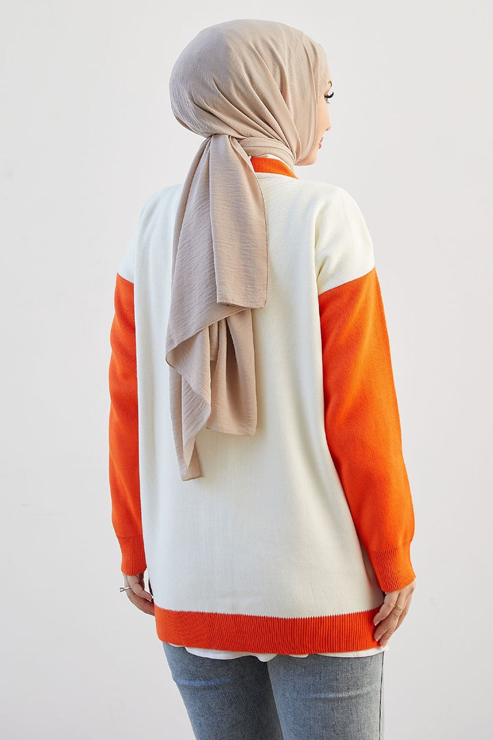 MDS Women M College Knit Cardigan - Orange - Porto