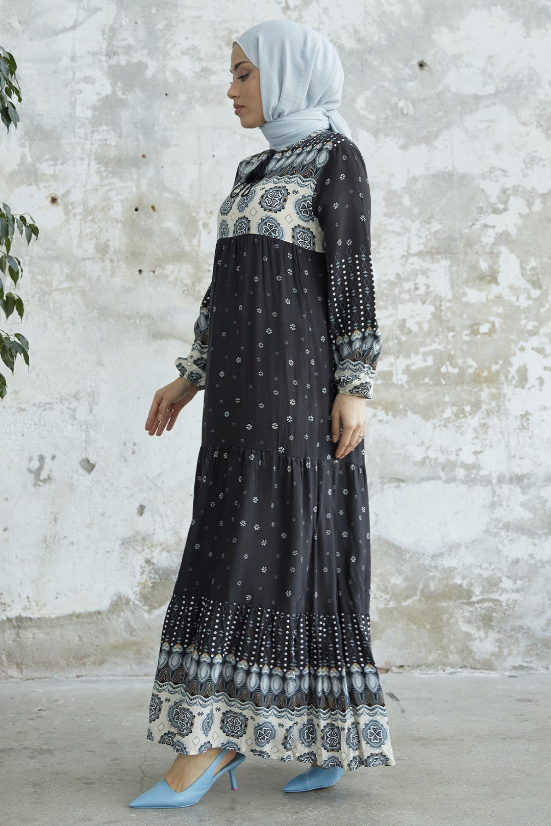 MDS Women Tasseled Viscose Dress - Black - Tomelloso