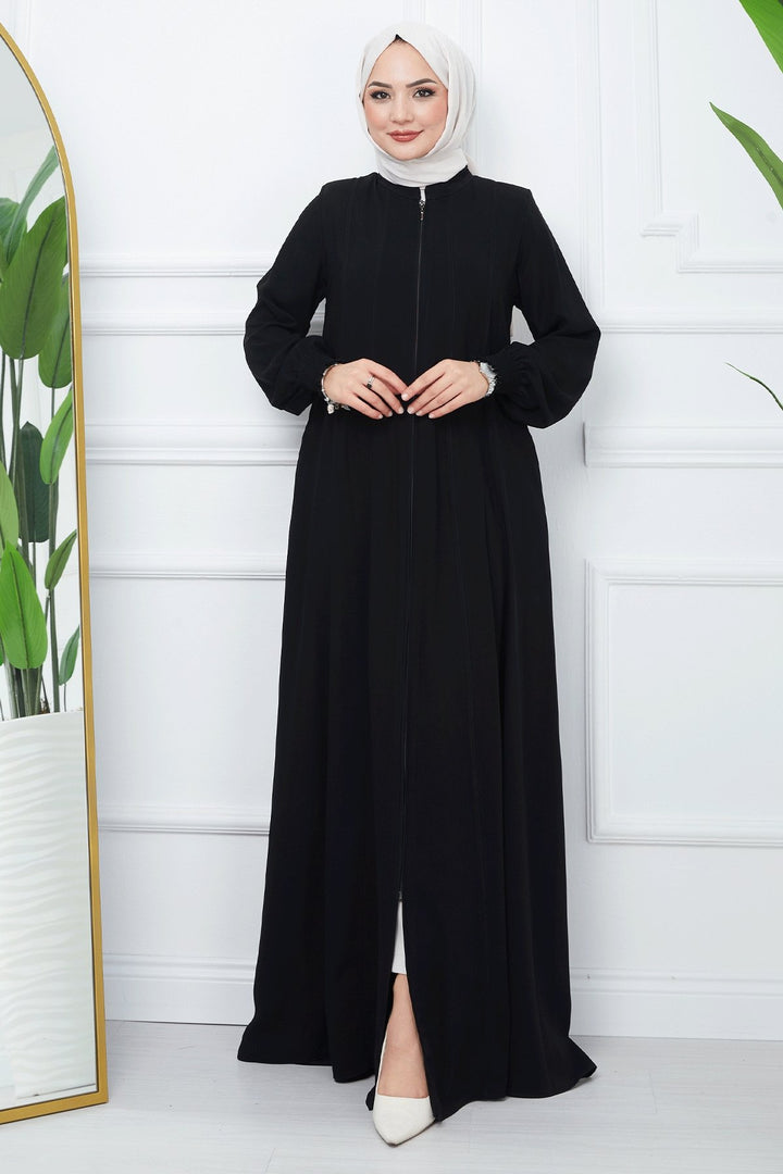 MDS Women Patchwork Mevlana Fabric Cloak - Black - Plauen