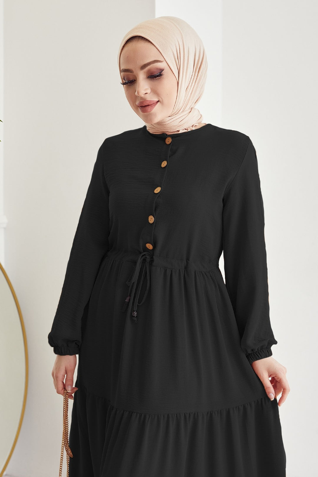 MDS Women Pamela Buttoned A-line Dress - Black - Alenquer