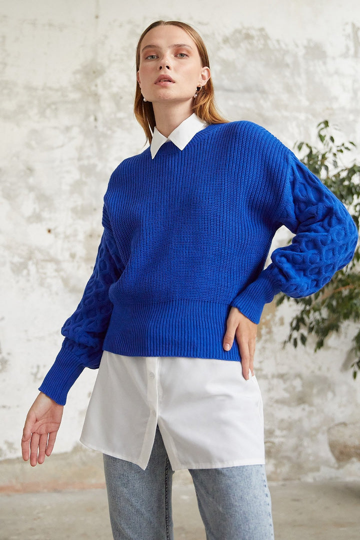 MDS Women Larisa Balloon Sleeve Sweater - Sax Blue - Port Macquarie