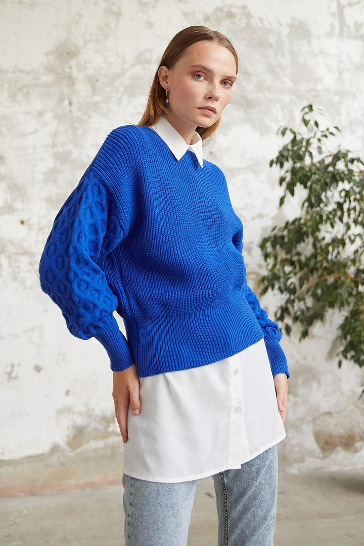 MDS Women Larisa Balloon Sleeve Sweater - Sax Blue - Port Macquarie
