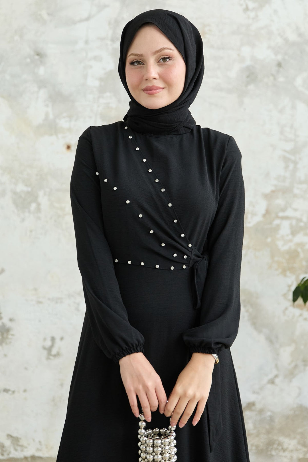 MDS Women Black A-line Dress with Front Tie Detail - Toowoomba