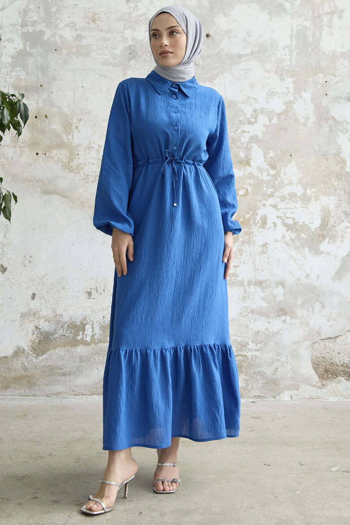 MDS Women Self-Striped Monaco Dress - Saxe Blue - Salina