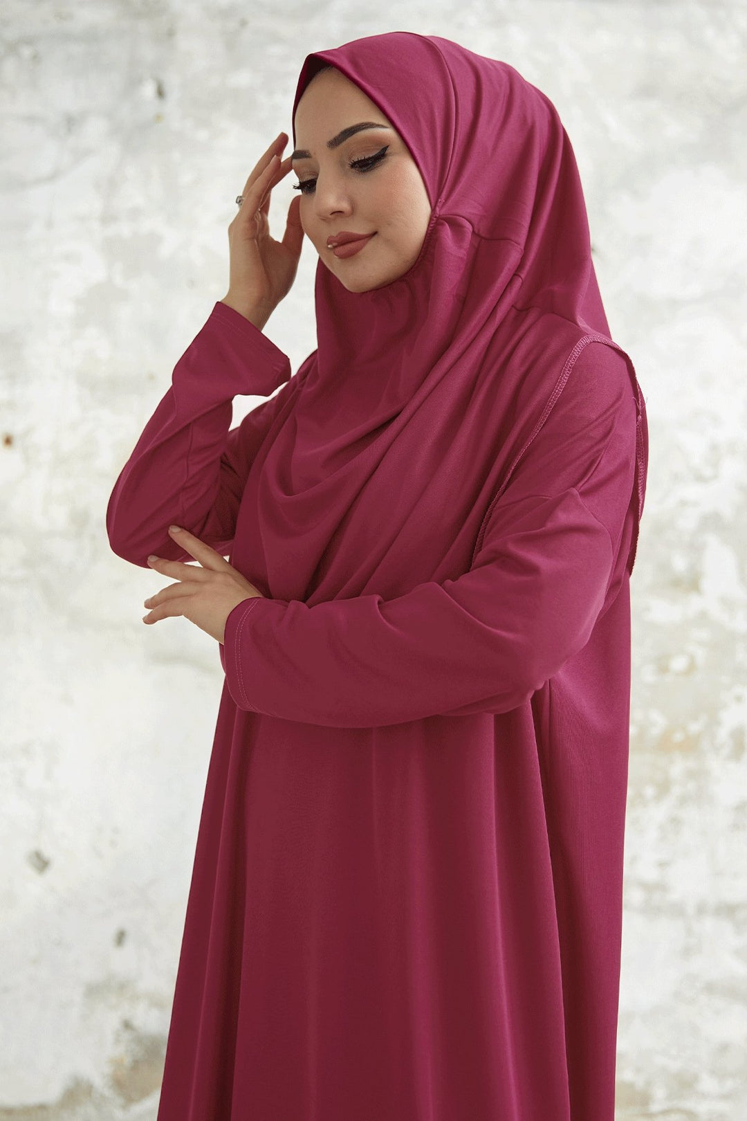 MDS Women One Piece Prayer Dress - Pomegranate Flower - Côte-Saint-Luc
