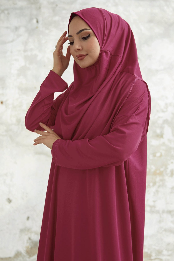 MDS Women One Piece Prayer Dress - Pomegranate Flower - Côte-Saint-Luc