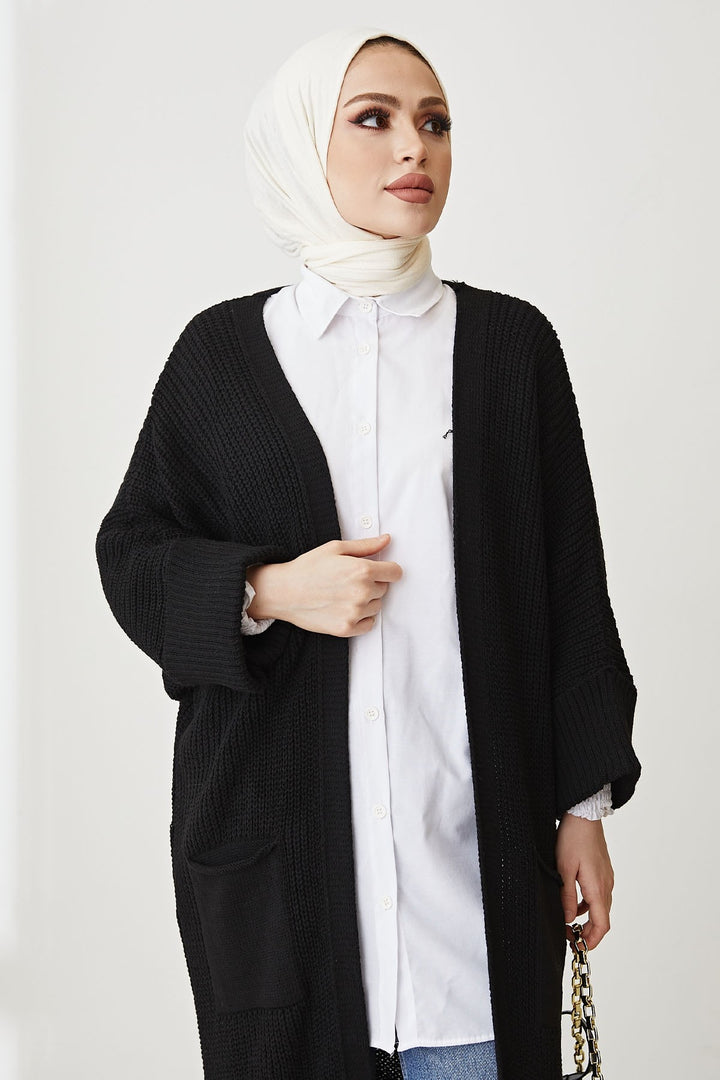 MDS Women Farah Soft Sleeve Cardigan - Black - Sahuayo de Morelos