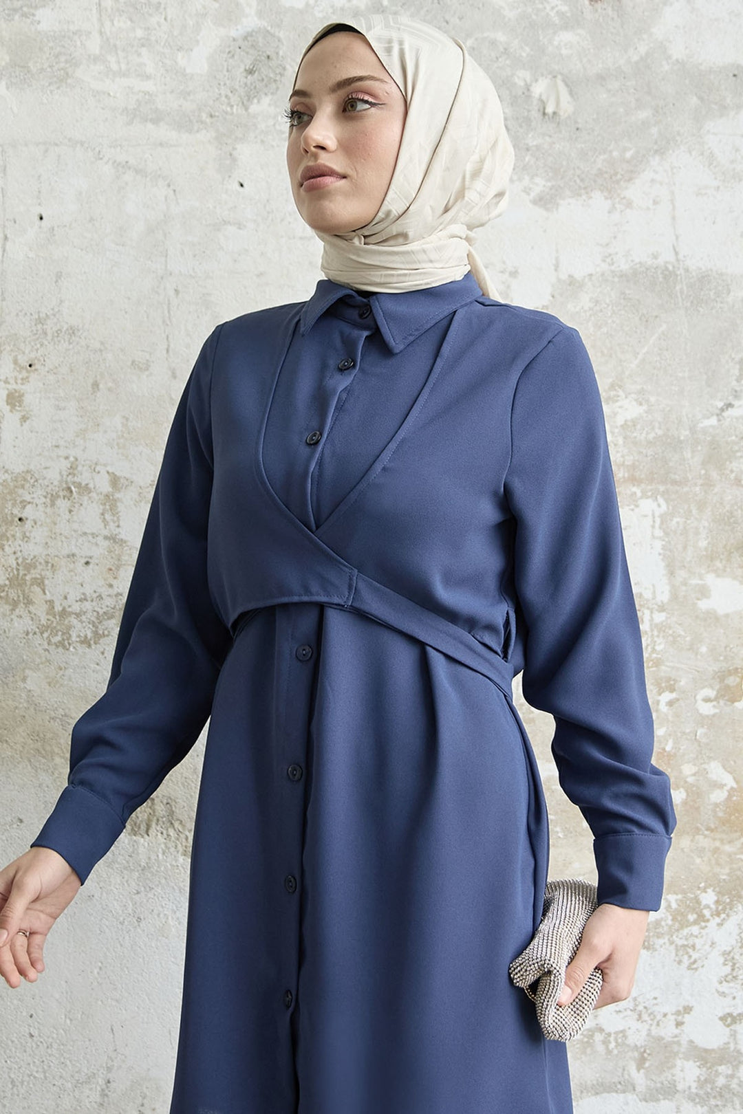 MDS Women Front Tie Two Piece Set - Navy - Coppell