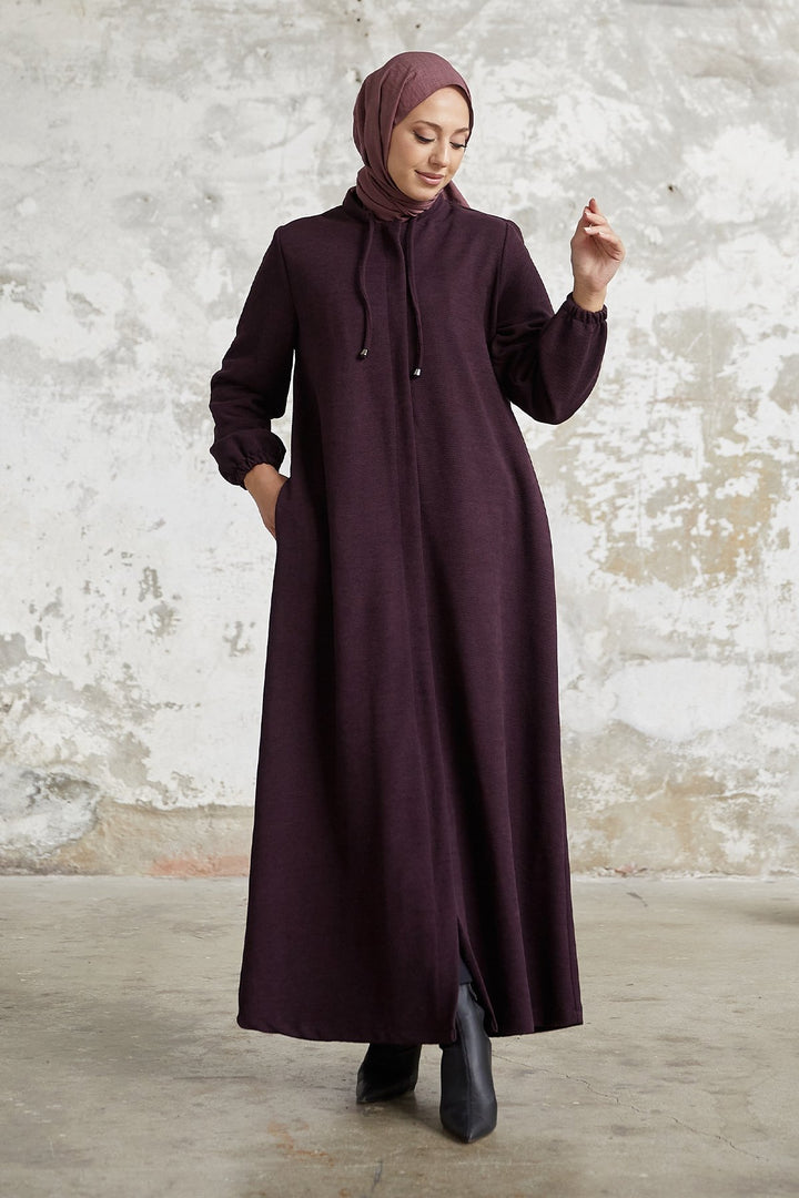 MDS Women Levina Secret Snap Abaya - Purple - West Lafayette