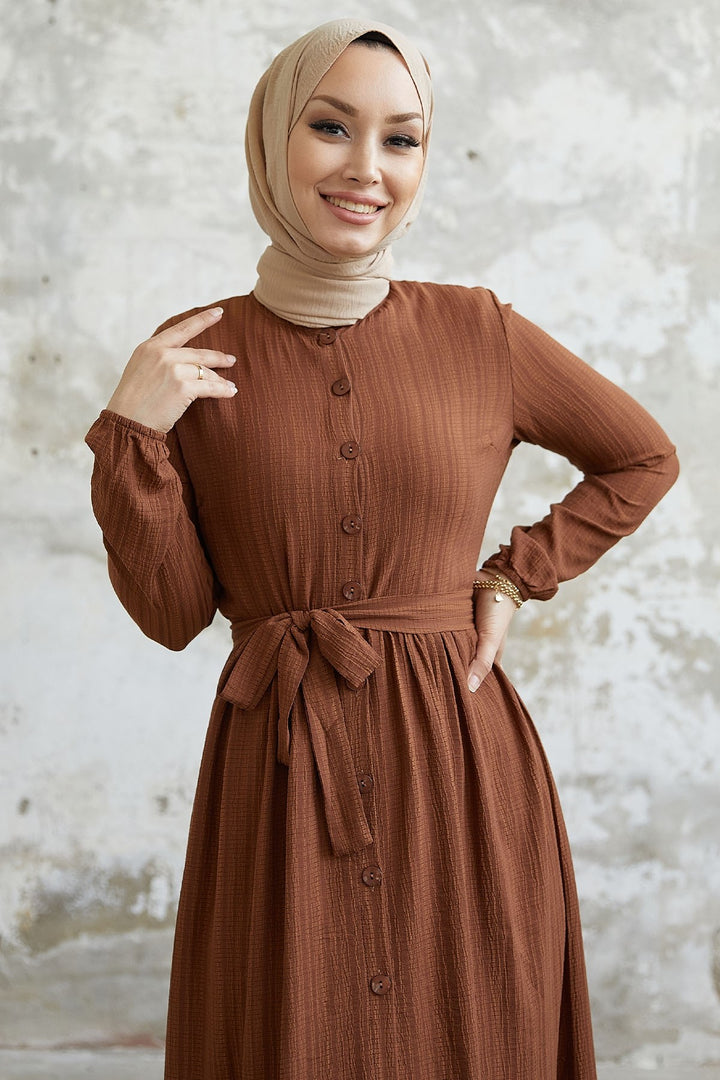 MDS Women Lemina Belted Dress - Dark Brown - Bognor Regis