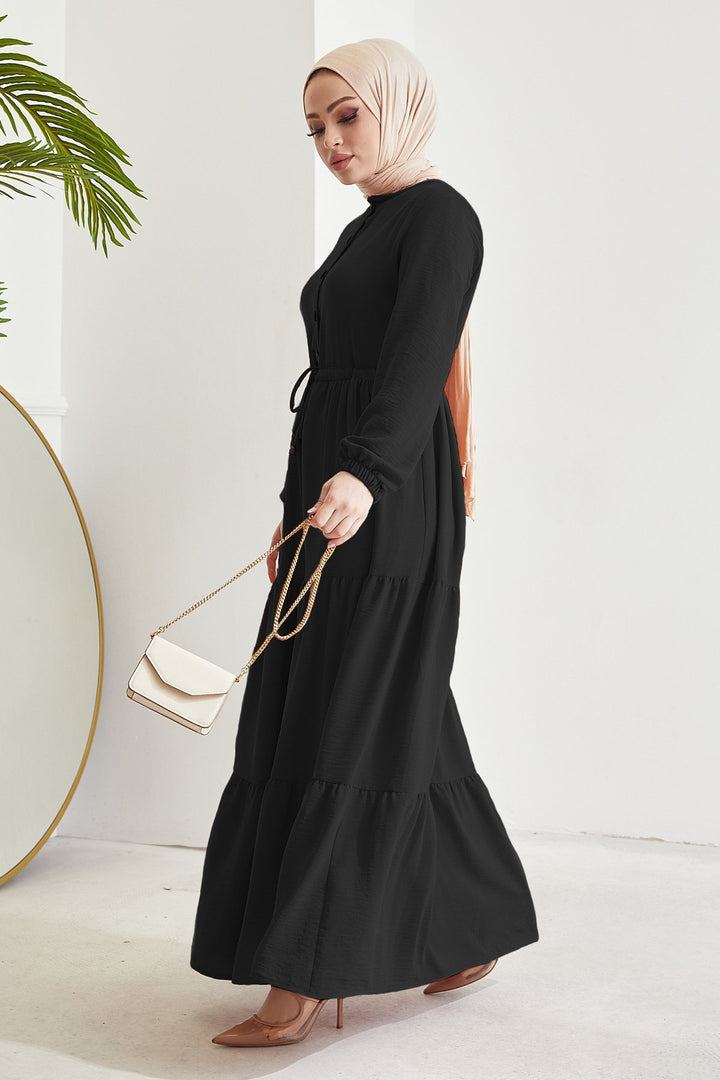 MDS Women Pamela Buttoned A-line Dress - Black - Alenquer