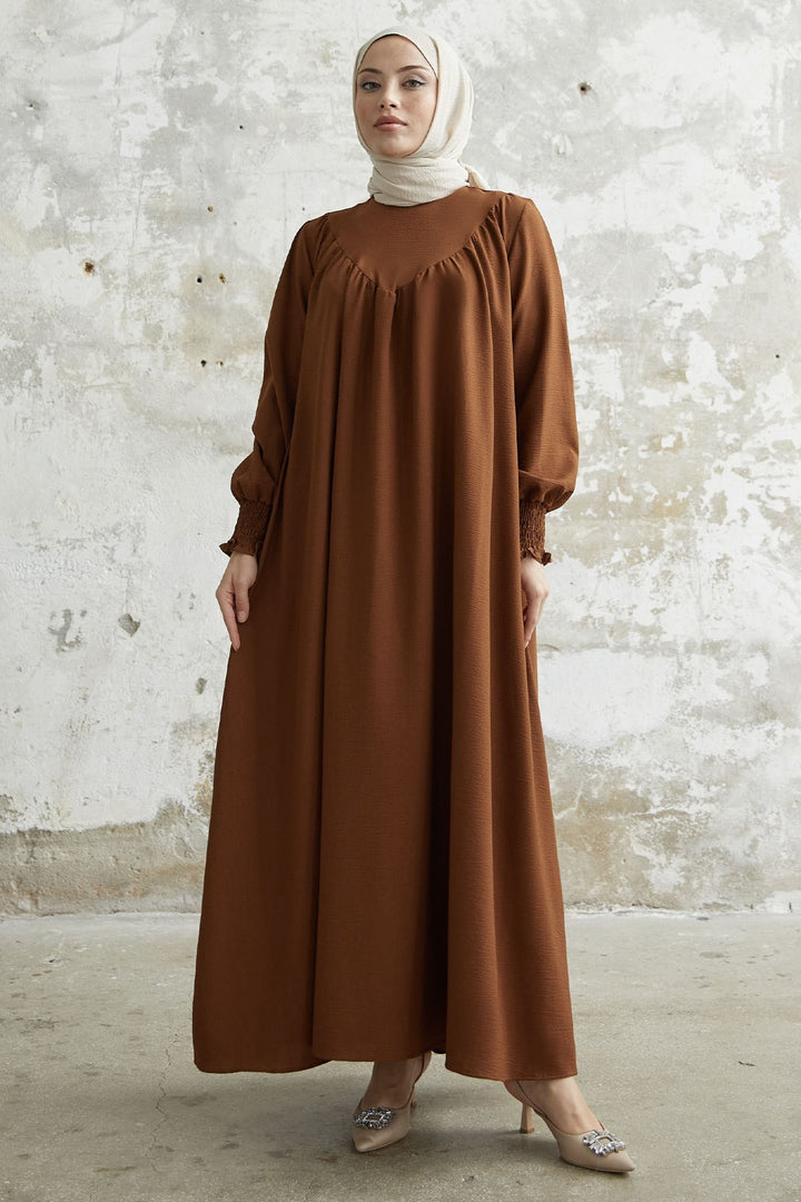 MDS Women Gipeli Front Robed Dress - Dark Brown - Euclid