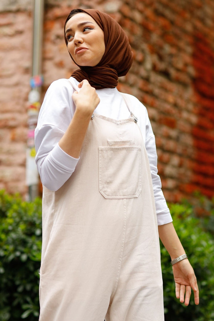 MDS Women Lindy Strap Overalls - Beige - Aix-en-Provence