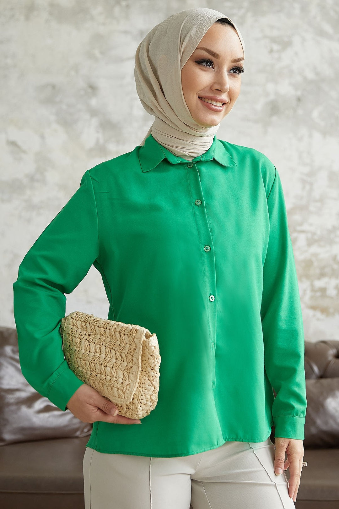 MDS Women Nilda Basic Shirt - Green - Meridian