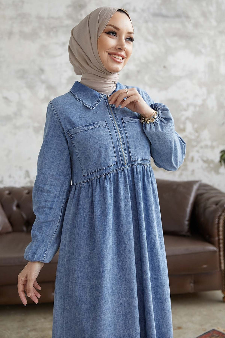 MDS Women Daniel Double Pocket Denim Dress - Light Blue - Tenosique