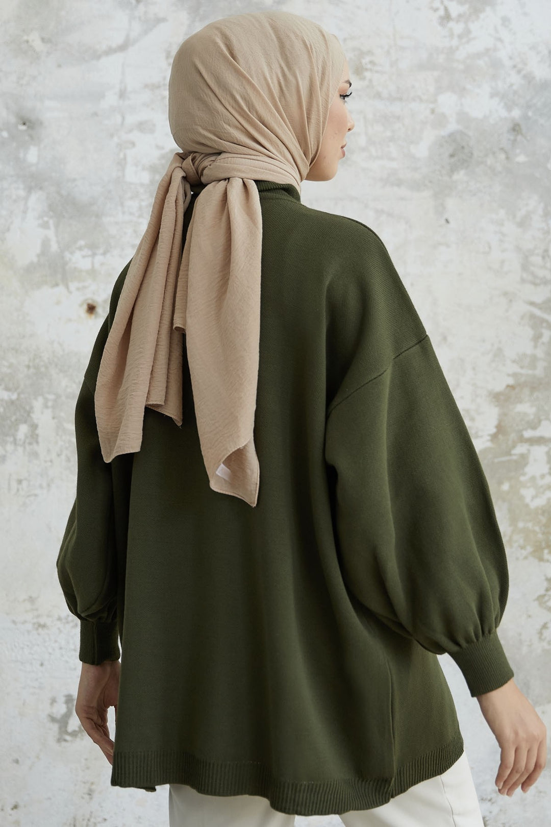 MDS Women Sara Zippered Knit Tunic - Khaki - Bottrop