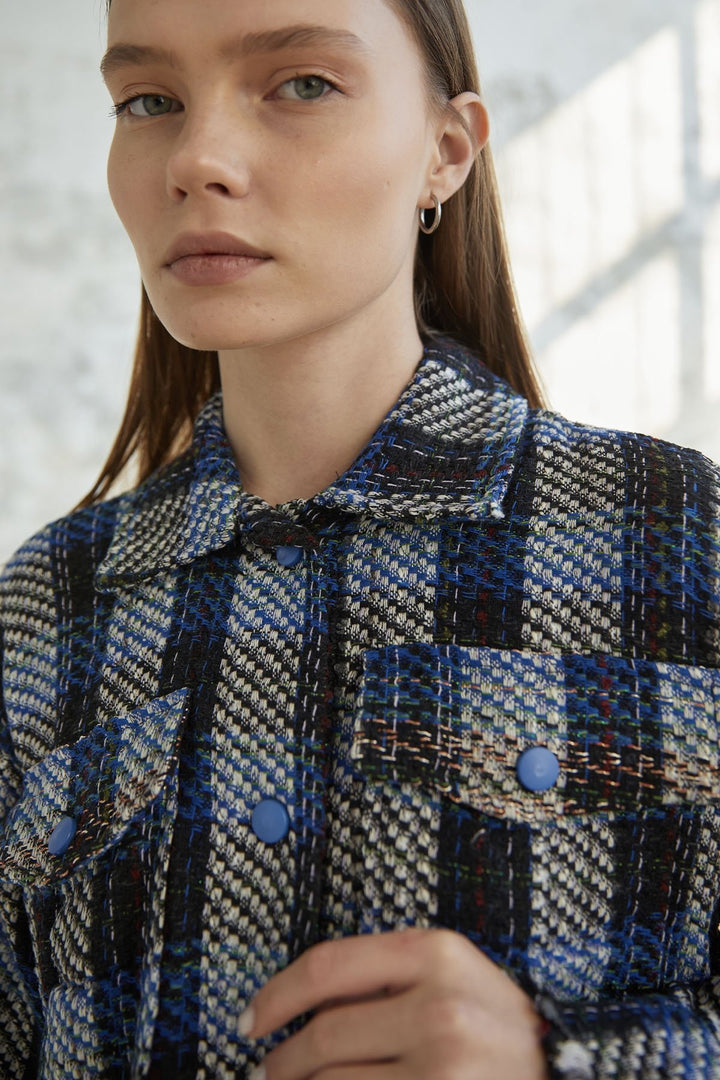 MDS Women Tassel Detail Button-Up Shirt - Blue - Wythenshawe
